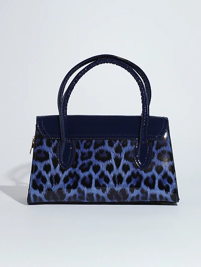 Cobalt Leopard Handbag