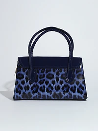 Cobalt Leopard Handbag