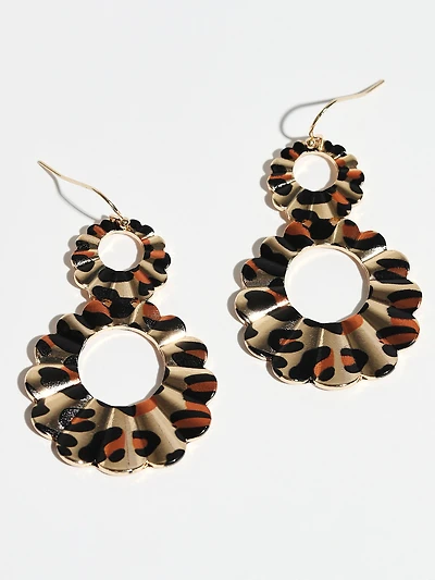 Gold Leopard Dangle Earrings