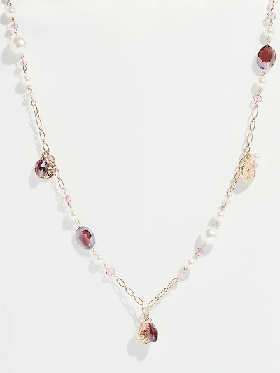 Gold/Pearl/Soft Pink Charm Necklace