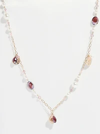 Gold/Pearl/Soft Pink Charm Necklace