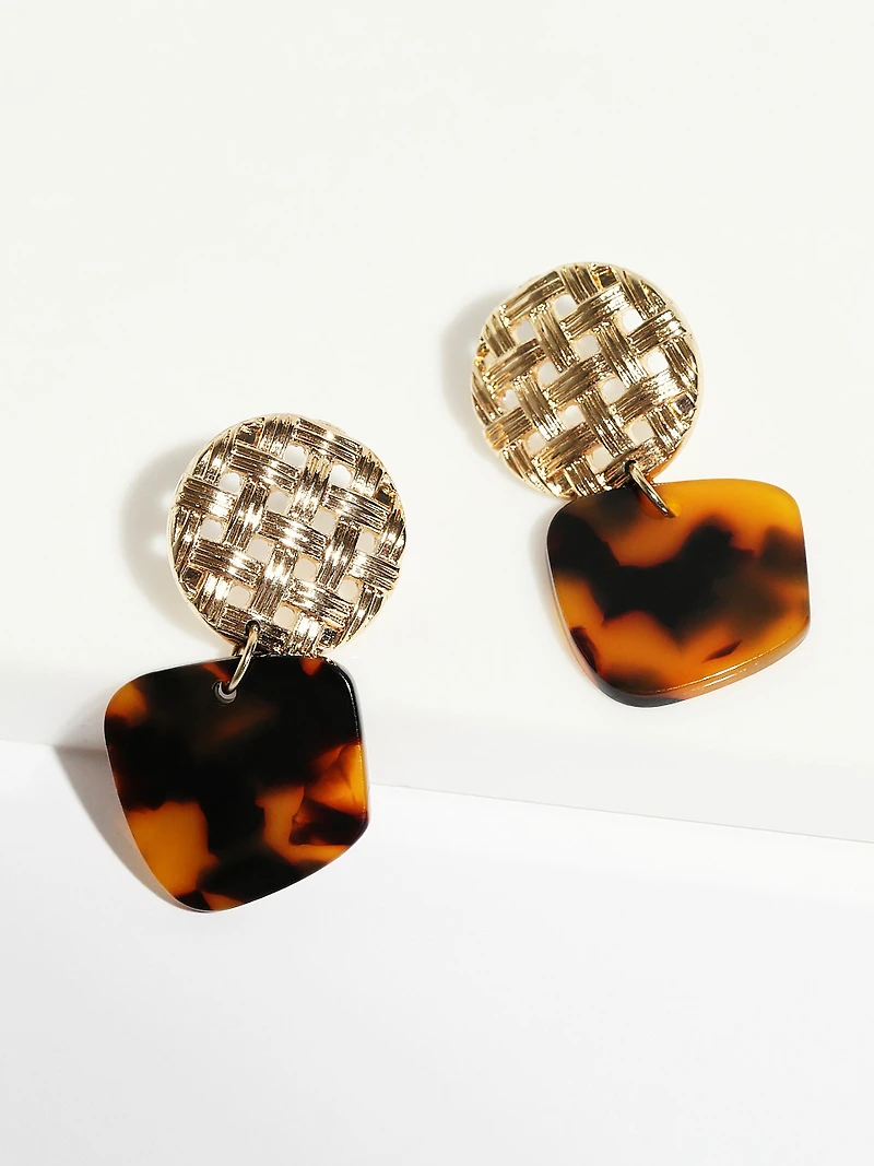 Gold/Tortoise Shell Statement Earrings