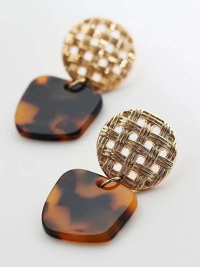 Gold/Tortoise Shell Statement Earrings
