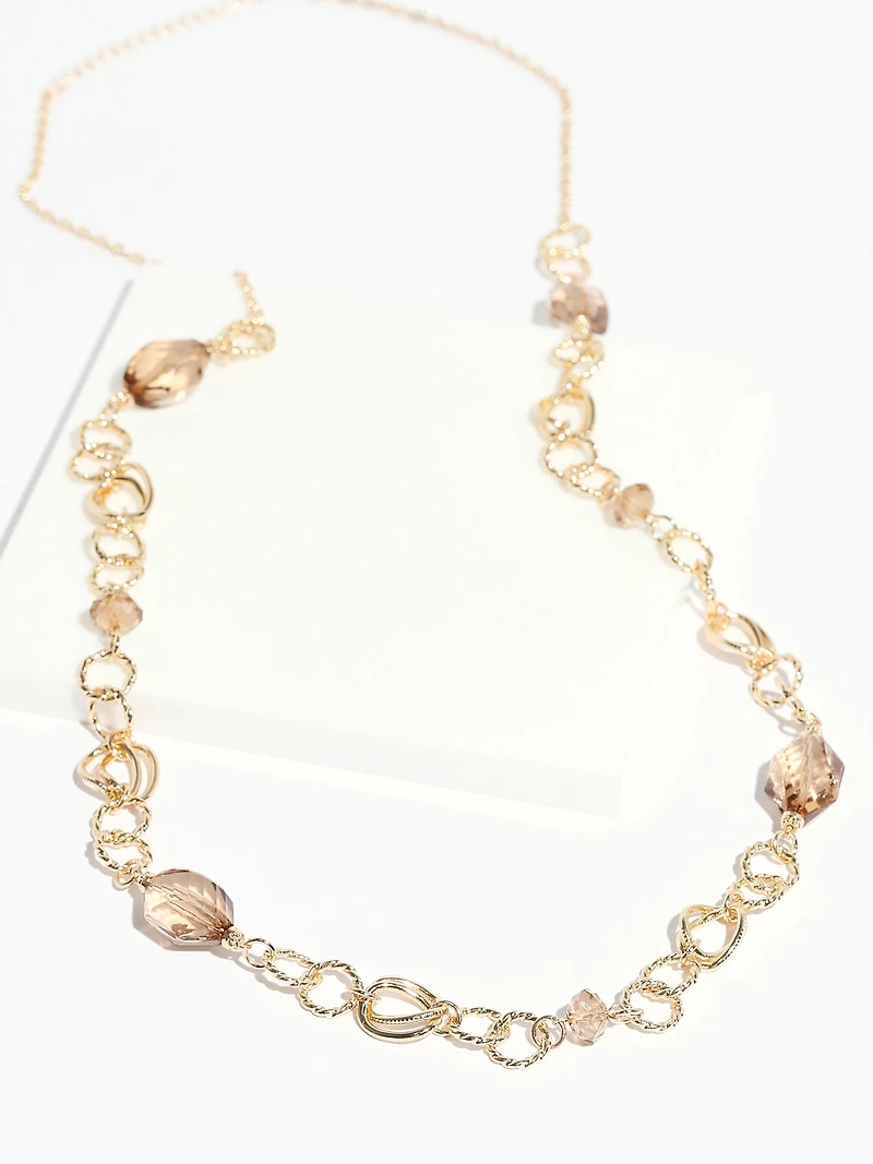 Long Gold Ring Necklace