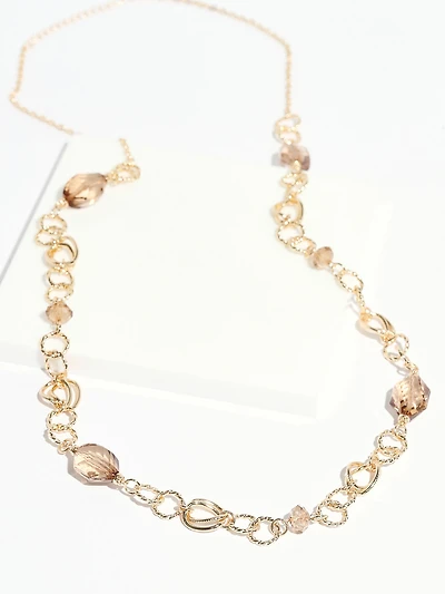 Long Gold Ring Necklace