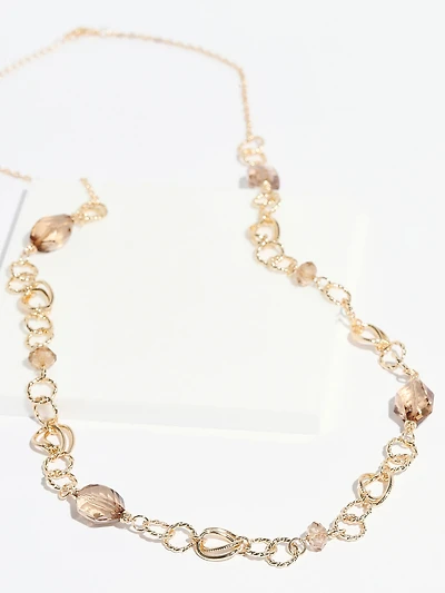 Long Gold Ring Necklace