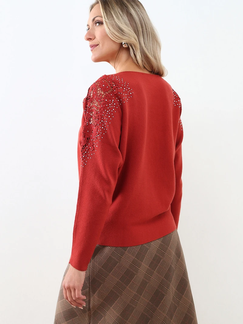 Long Shimmering Dolman Sleeve Sweater