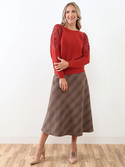 Long Shimmering Dolman Sleeve Sweater