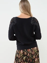 Long Shimmery Dolman Sleeve Sweater