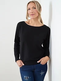 Long Sleeve Boatneck Pullover Sweater
