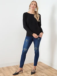 Long Sleeve Boatneck Pullover Sweater