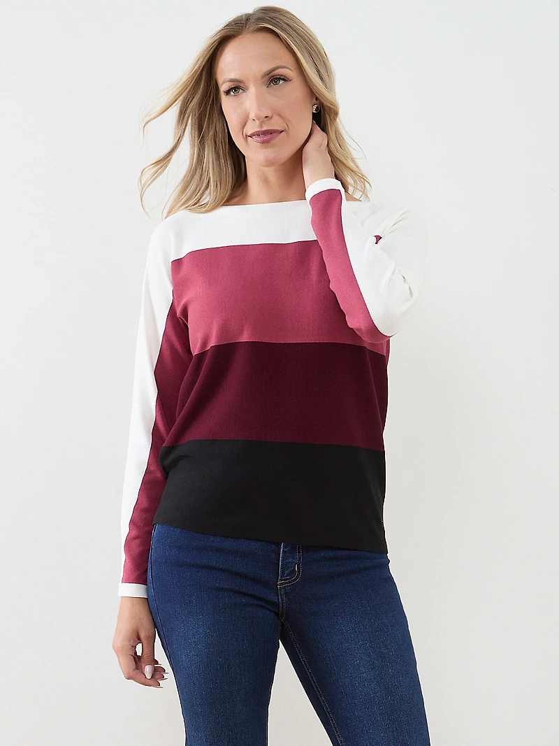 Long Sleeve Colour Block Sweater