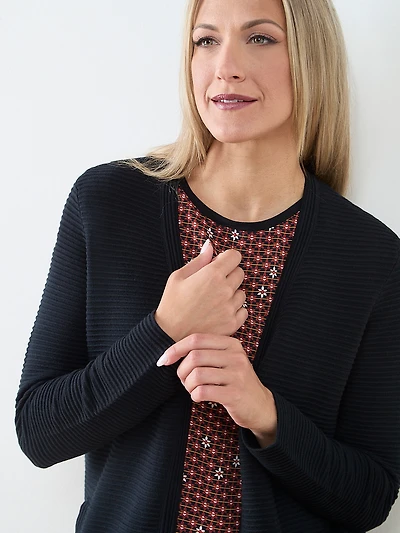 Long Sleeve Ottoman Cardigan Sweater