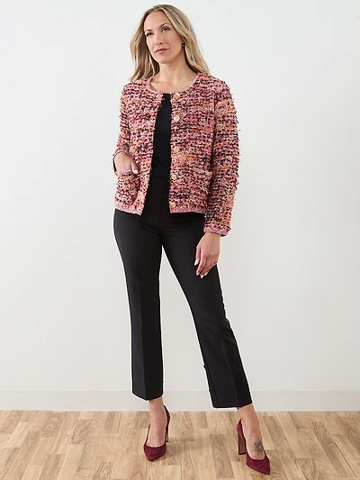 Long Sleeve Textured Button Jacket