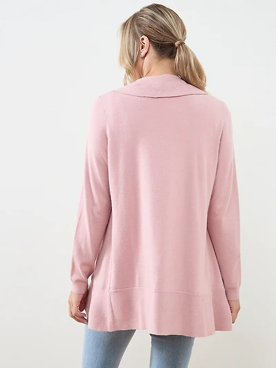 Open-Front Waterfall Cardigan