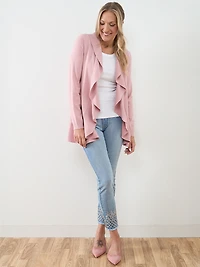 Open-Front Waterfall Cardigan