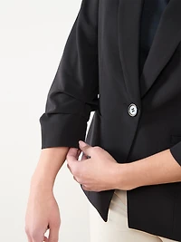 Petite 3/4 Sleeve Ruched Sleeve Blazer