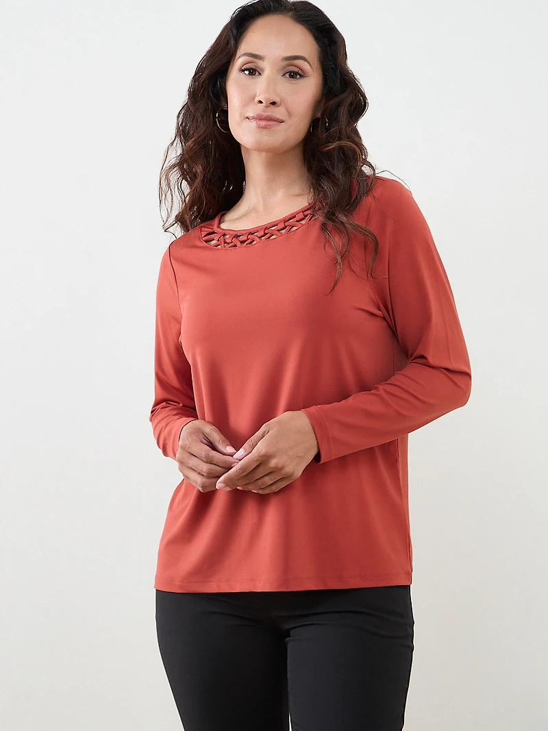 Petite Cut Out Detail Top