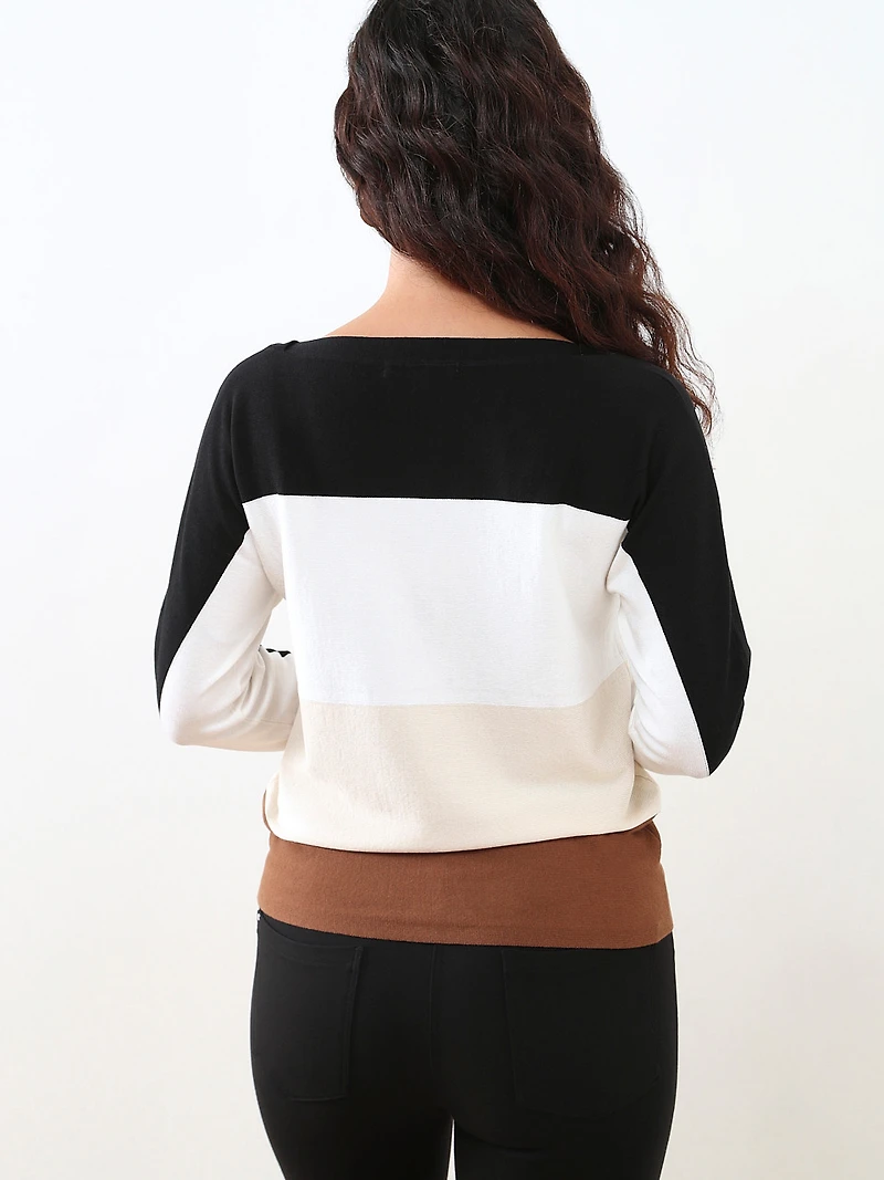 Petite Long Dolman Sleeve Knit Sweater