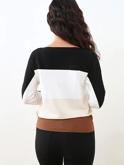 Petite Long Dolman Sleeve Knit Sweater