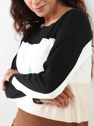 Petite Long Dolman Sleeve Knit Sweater