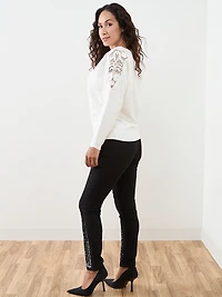 Petite Long Shimmery Dolman Sleeve Sweater