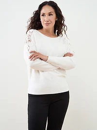 Petite Long Shimmery Dolman Sleeve Sweater