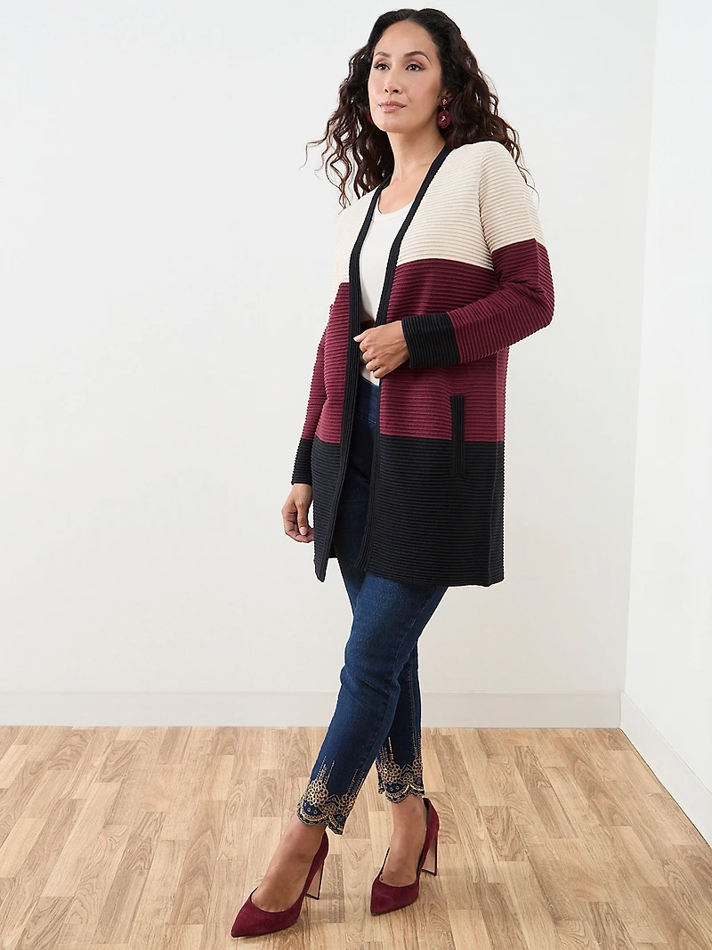 Petite Long Sleeve Ottoman Cardigan Sweater
