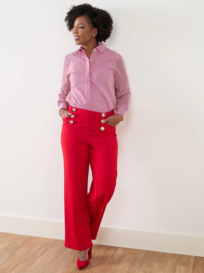Petite Relaxed Fit Striped Shirt
