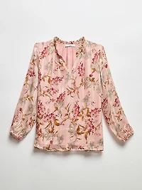 Petite V-Neck Chiffon Blouse
