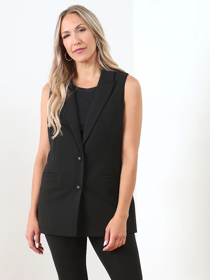 Scuba Crepe Mid-Length Vest