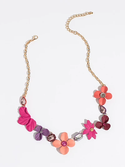 Short Multi-Floral Statement Necklace