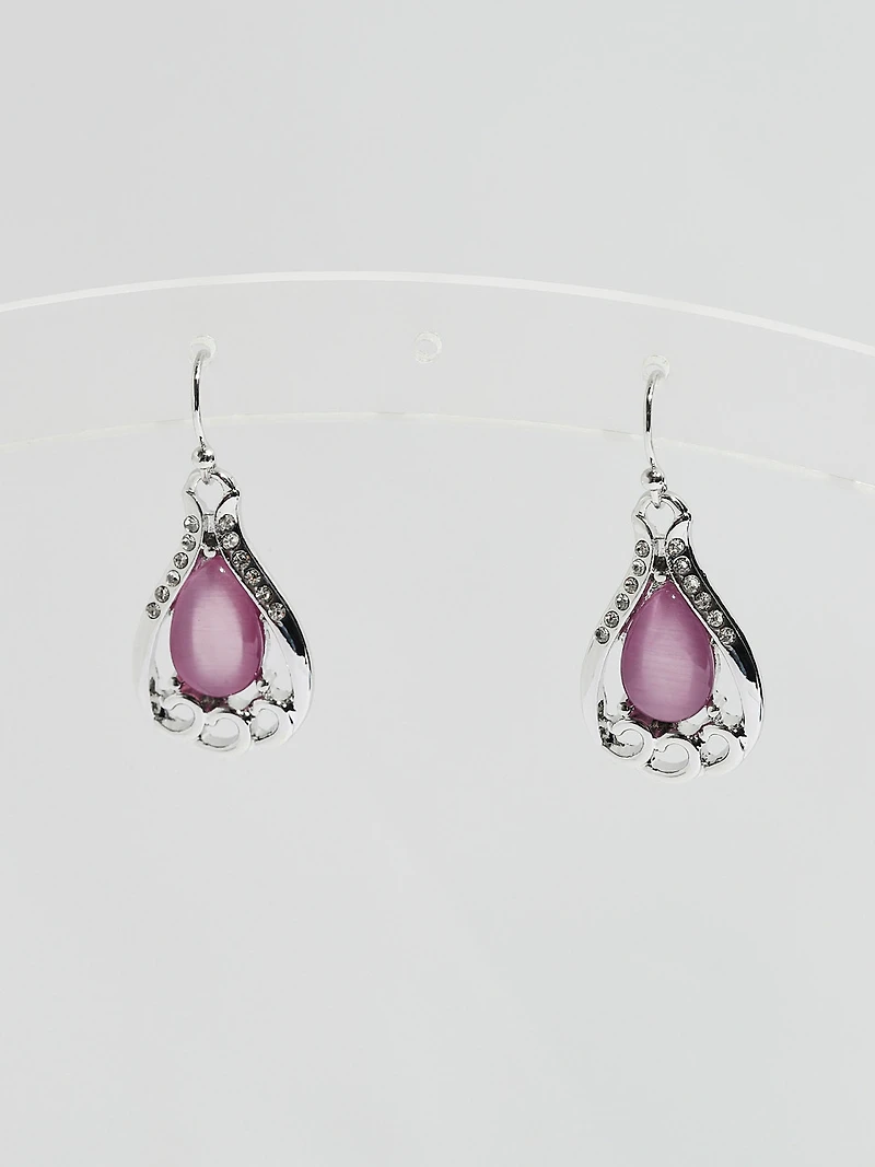 Silver/Lavender Dangle Earrings