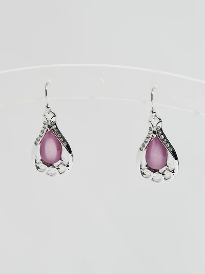 Silver/Lavender Dangle Earrings