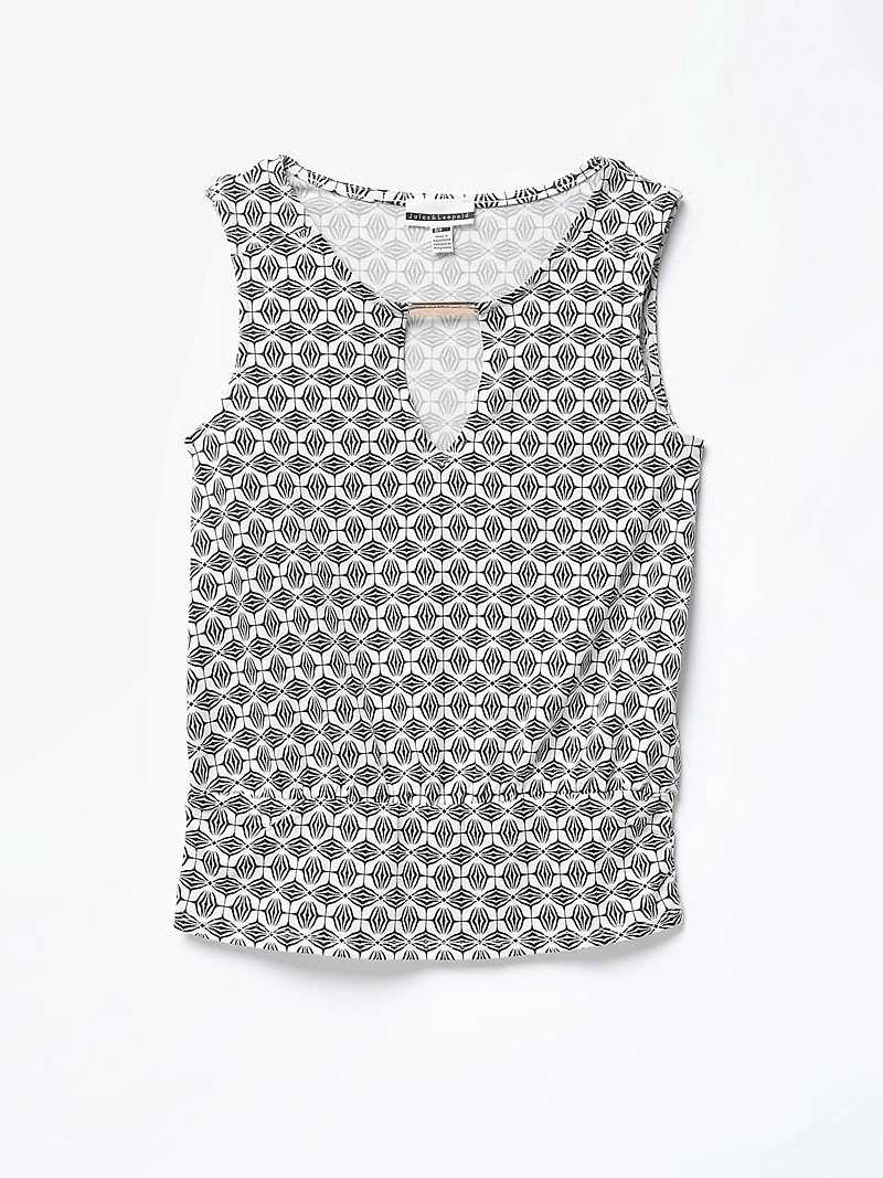 Sleeveless Crepe Knit Banded Top