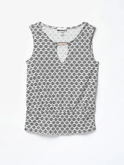 Sleeveless Crepe Knit Banded Top