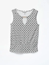 Sleeveless Crepe Knit Banded Top