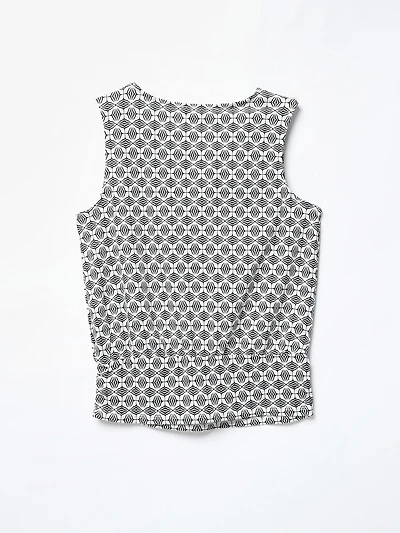 Sleeveless Crepe Knit Banded Top
