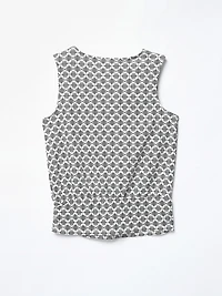 Sleeveless Crepe Knit Banded Top