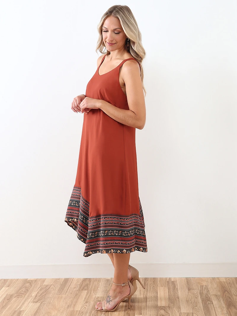 Sleeveless Shark Bite Midi Dress