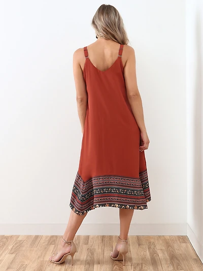 Sleeveless Shark Bite Midi Dress