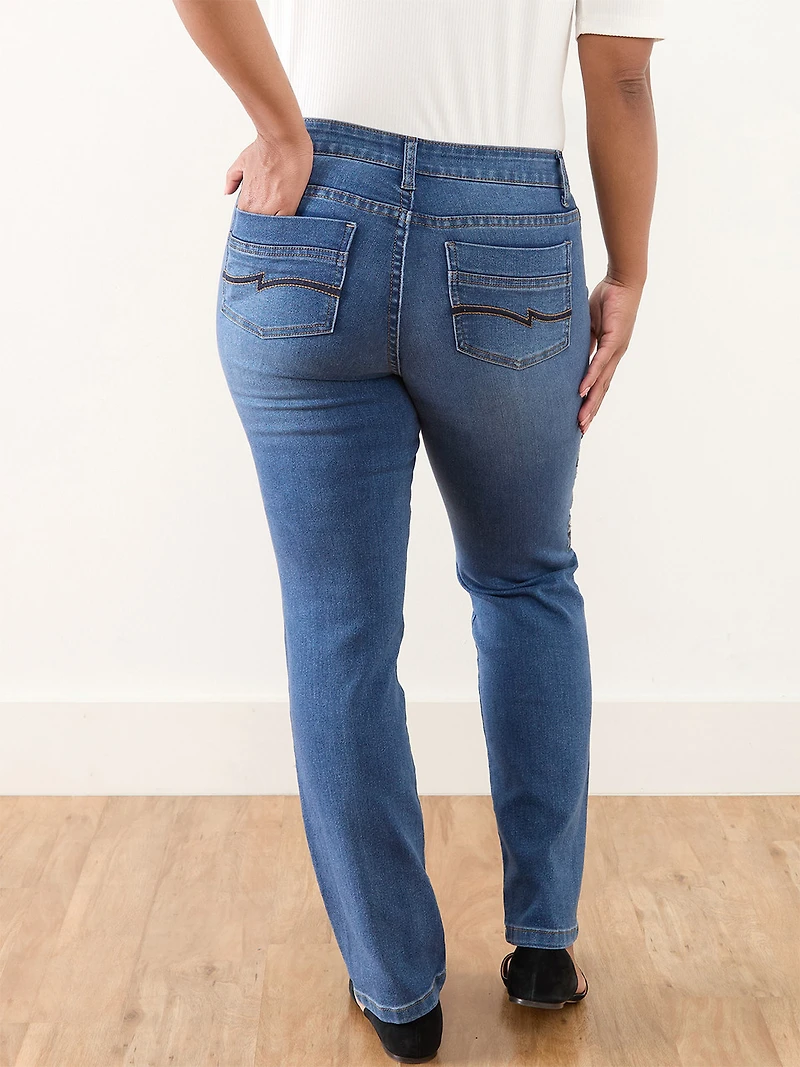 Sofia Straight Leg Embroidered Jean