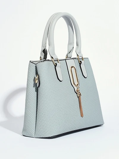 Textured Cornflower Blue Handbag