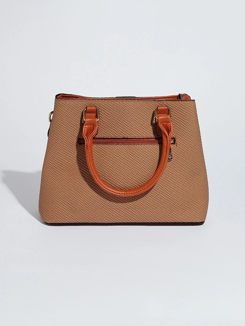 Textured Handbag in Tobacco