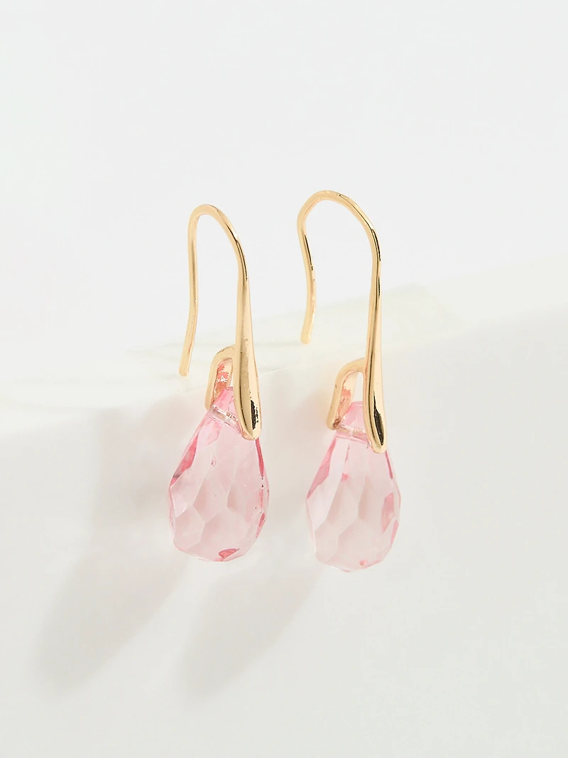 Gold & Soft Pink Drop Earrings
