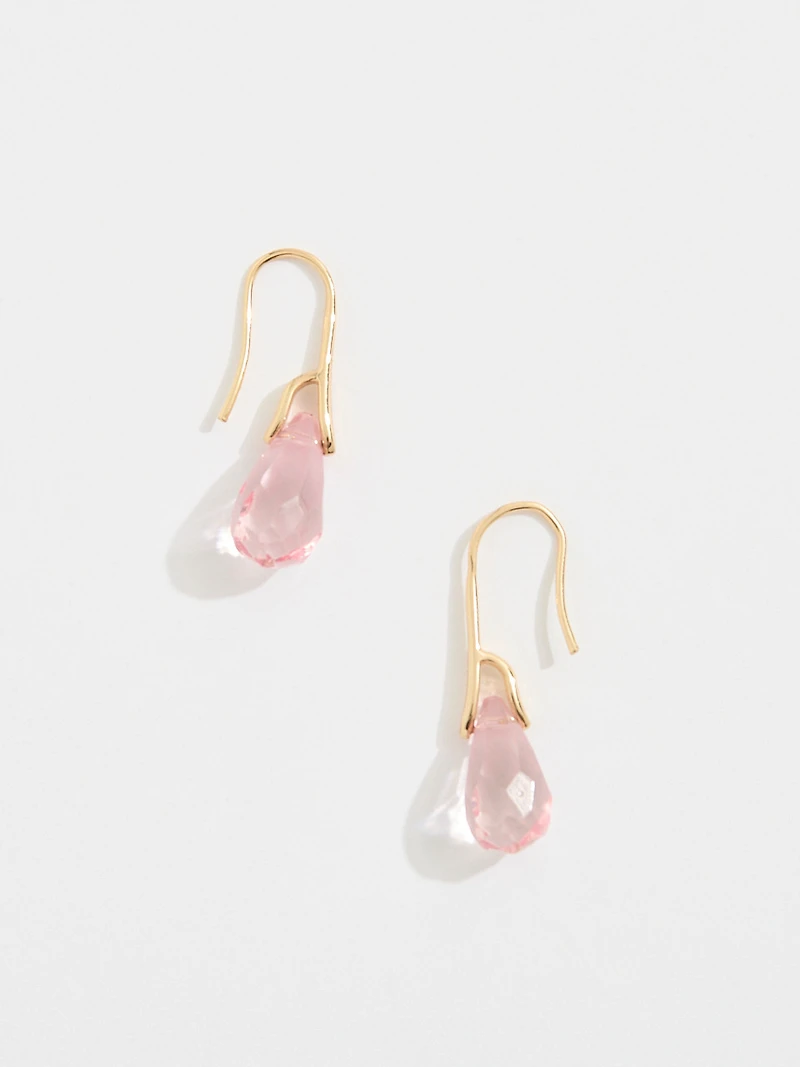 Gold & Soft Pink Drop Earrings