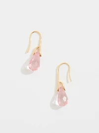 Gold & Soft Pink Drop Earrings