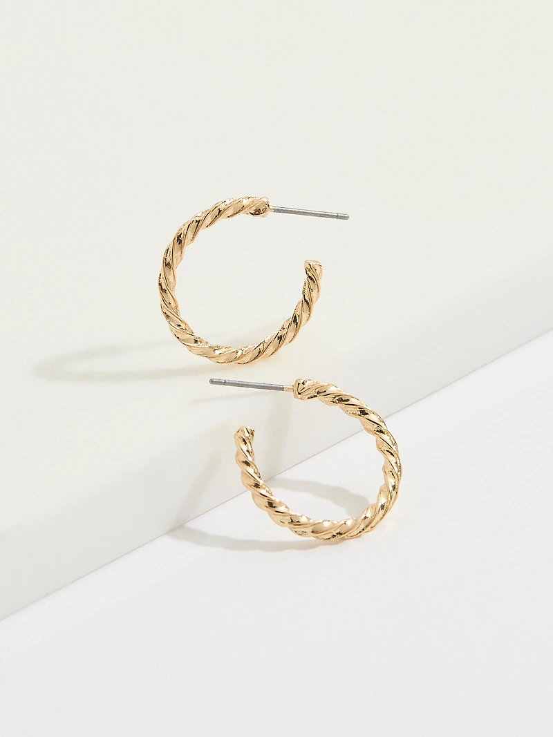 Gold/Pearl/Rhinestone Small Hoop Trio