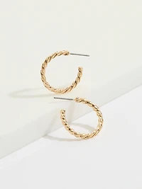 Gold/Pearl/Rhinestone Small Hoop Trio