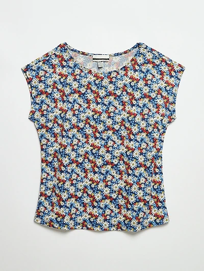 Jules & Leopold - Cap Sleeve Crepe Knit Top